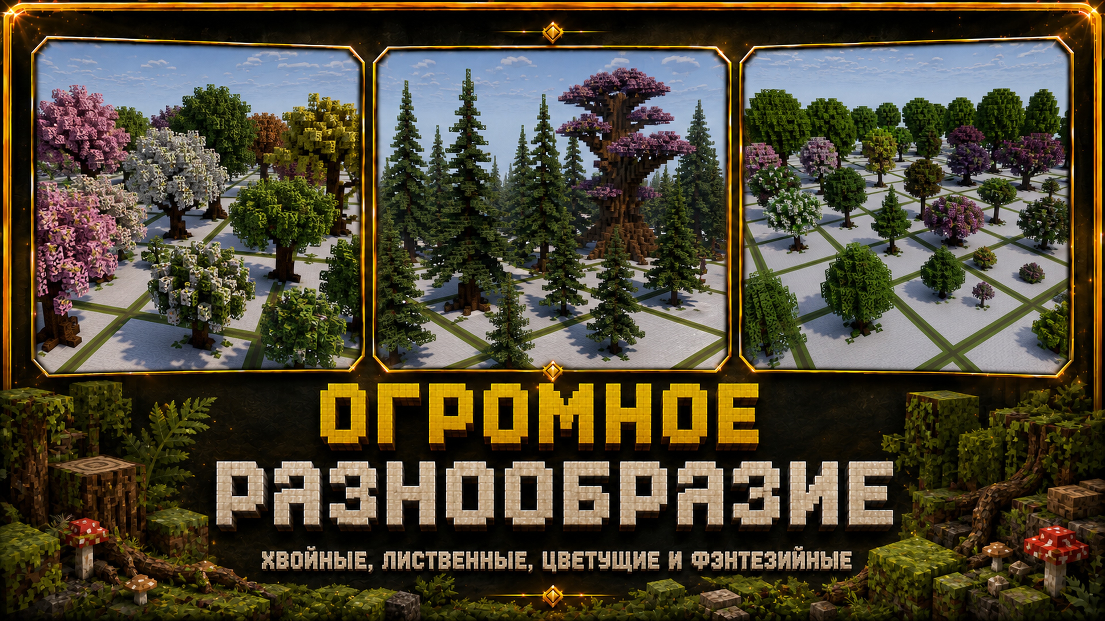 Фото 3 — Карта 360+ деревьев для Minecraft Java Edition 1.21.4+ | Готовая библиотека