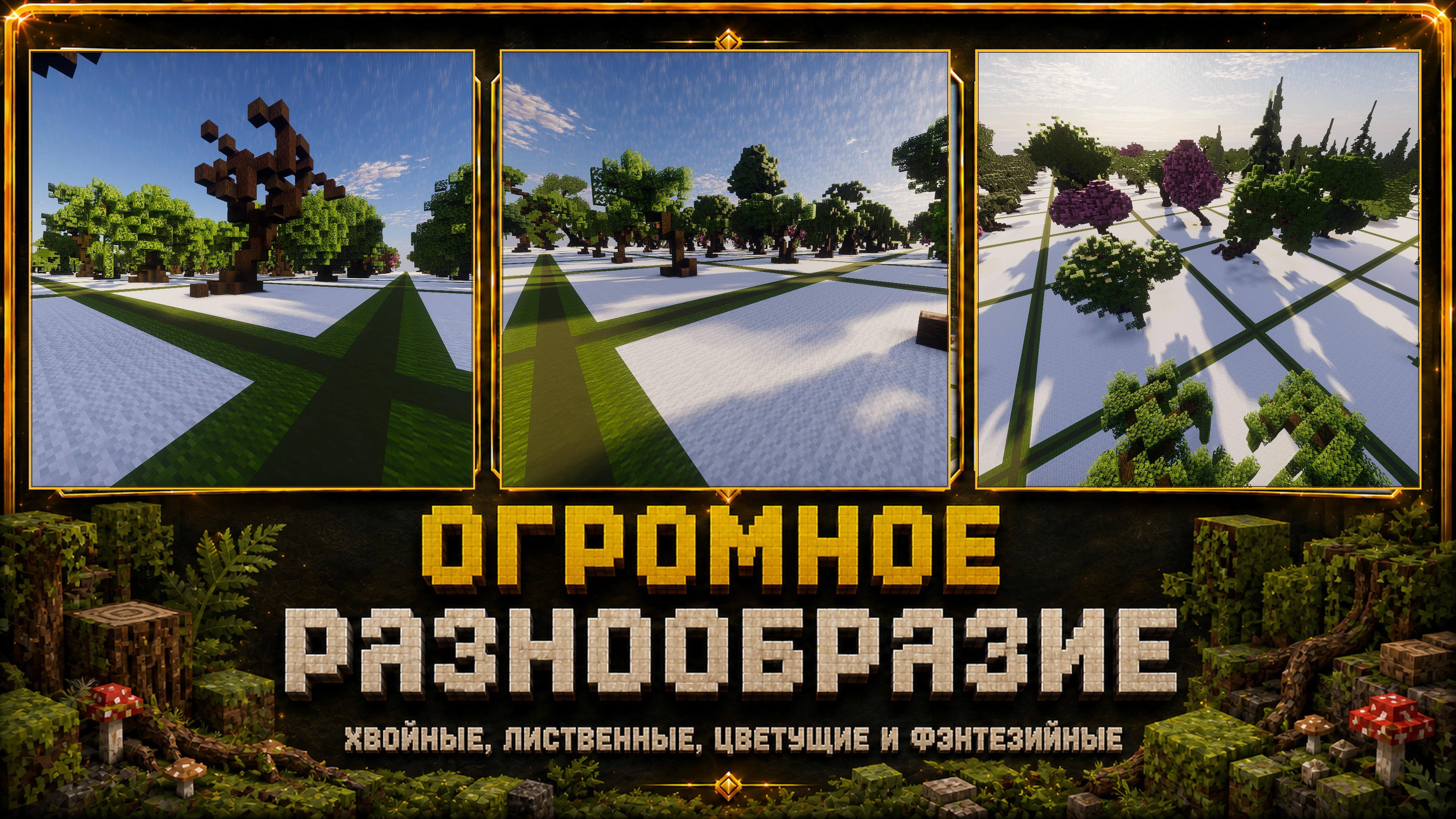 Фото 4 — Карта 360+ деревьев для Minecraft Java Edition 1.21.4+ | Готовая библиотека
