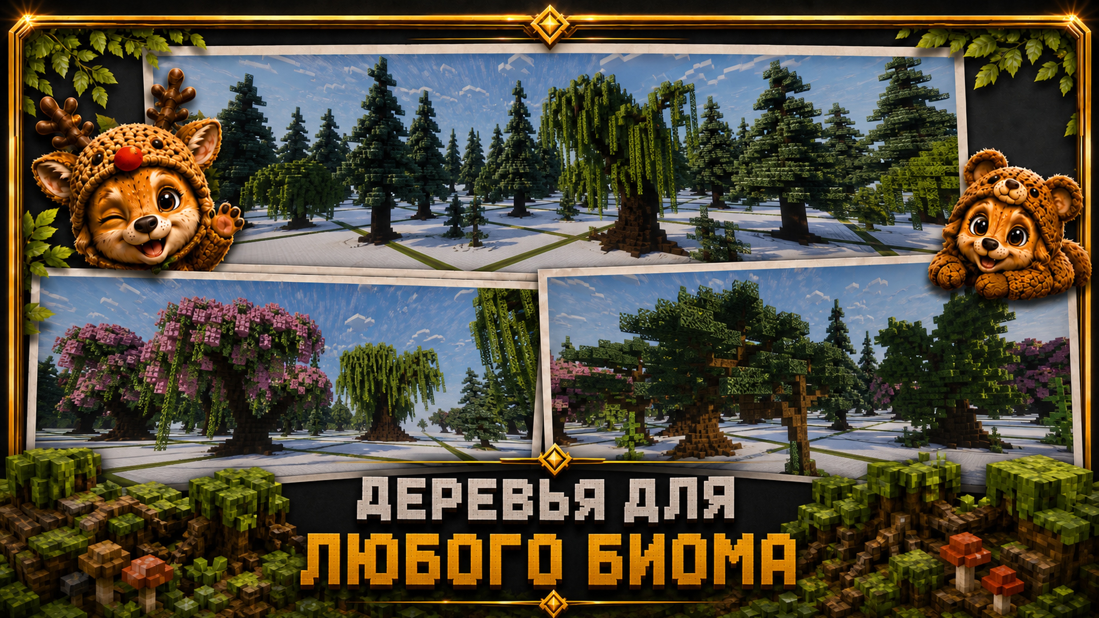 Фото 5 — Карта 360+ деревьев для Minecraft Java Edition 1.21.4+ | Готовая библиотека
