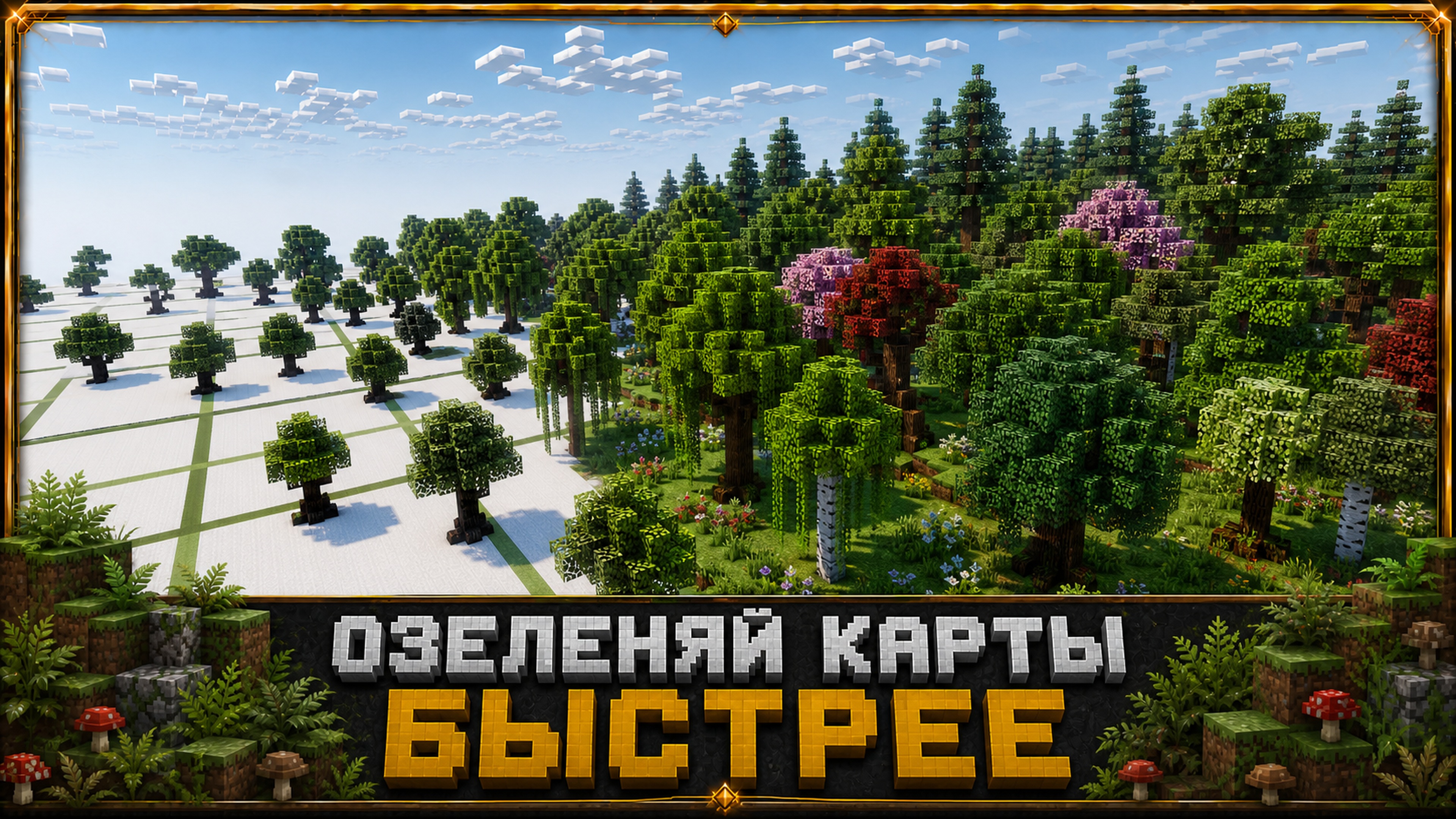 Фото 8 — Карта 360+ деревьев для Minecraft Java Edition 1.21.4+ | Готовая библиотека