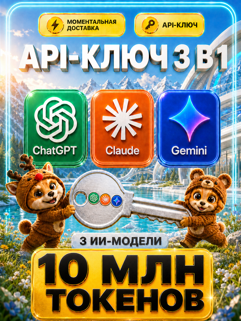 ChatGPT 5.6 Sol / Codex 5.3 + Claude Opus 5 / Sonnet 5 + Gemini 3.1 PRO / 3.6 Flash API-ключ 10 МЛН токенов