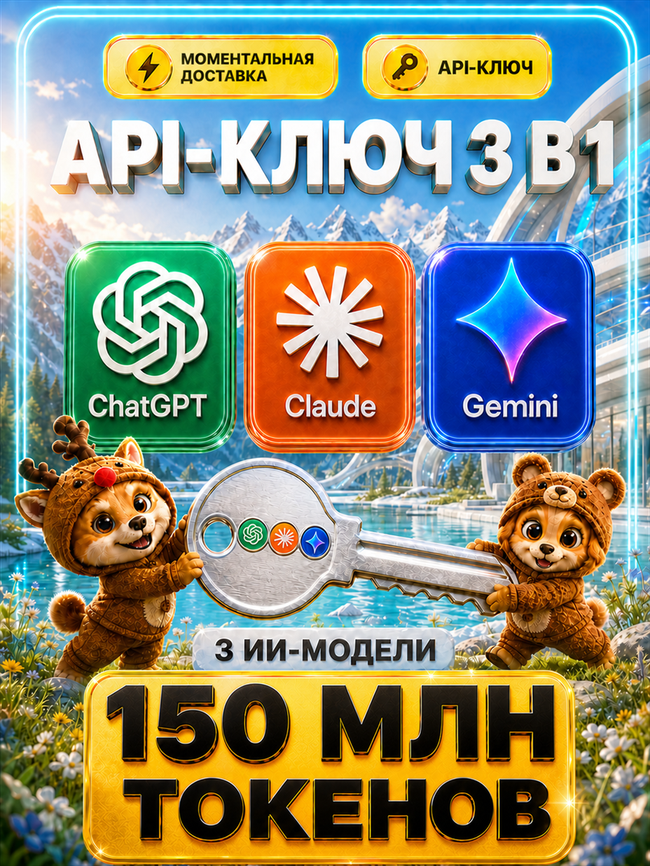 ChatGPT 5.6 Sol / Codex 5.3 + Claude Opus 5 / Sonnet 5 + Gemini 3.1 PRO / 3.6 Flash API-ключ 150 МЛН токенов