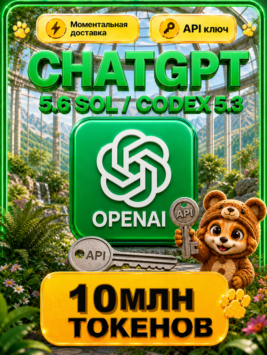 ChatGPT 5.6 Sol и Codex 5.3 API-ключ 10 МЛН токенов