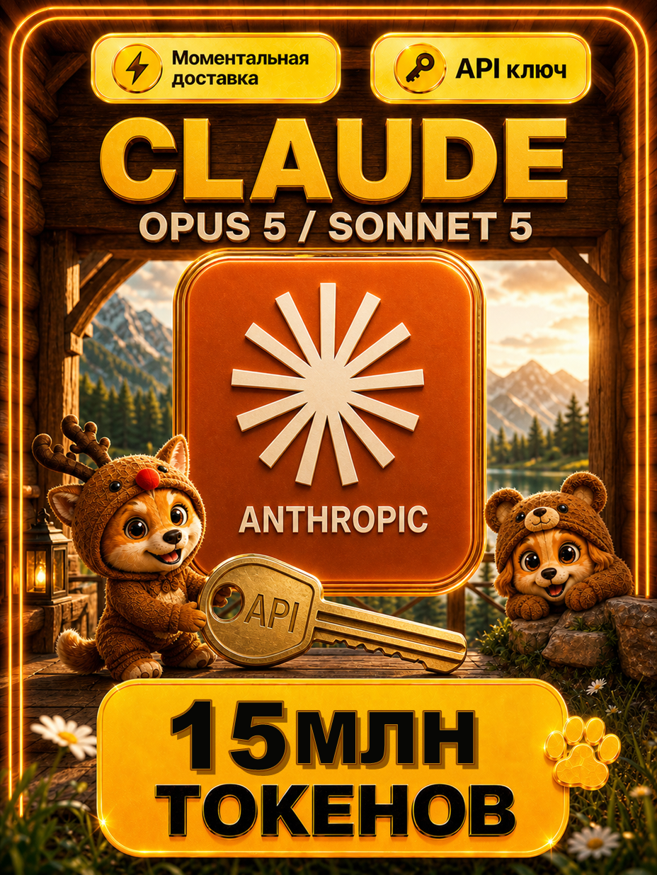 Claude Opus 5 и Sonnet 5 API-ключ 15 МЛН токенов