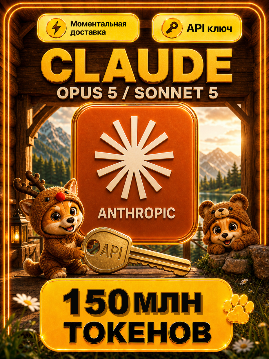 Claude AI  Opus 5 и Sonnet 5 API-ключ 150 МЛН токенов | Настоящие Claude Opus 5 и Sonnet 5