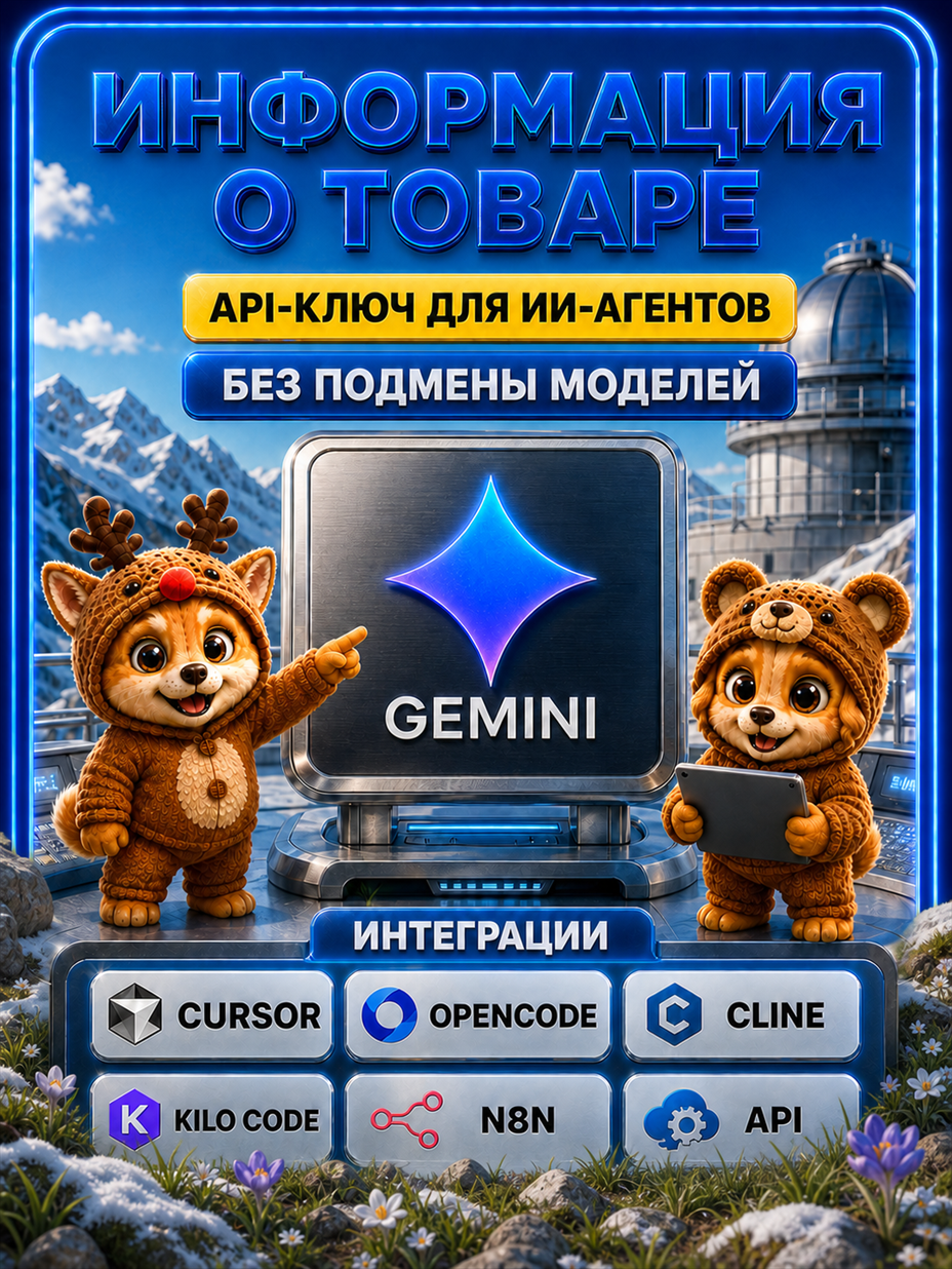 Фото 4 — Gemini 3.1 PRO и Gemini 3.6 Flash API-ключ 5 МЛН токенов | Настоящий бессрочный